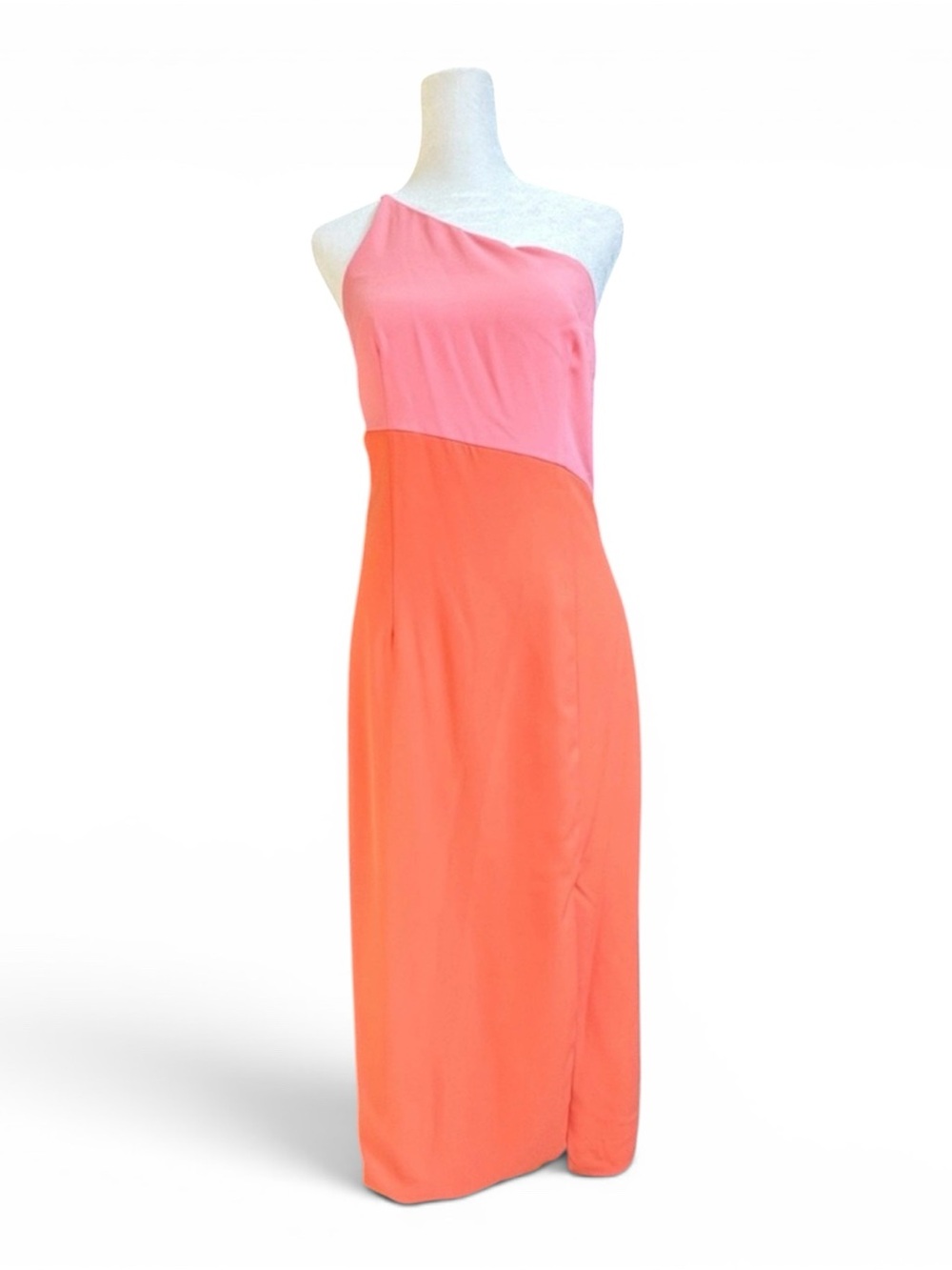 Petal and Pup Nordstrom One-Shoulder Pink and Coral Colorblock Midi dress size 6